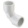 Sweep Elbow, 1-1/2 Socket White PVC Schedule 40 90 Degree Standard Short"