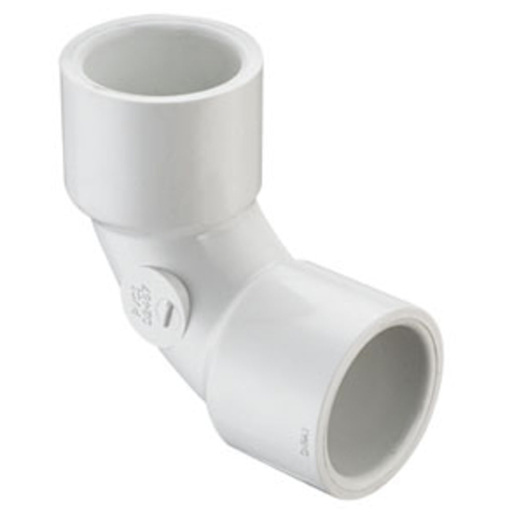 Sweep Elbow, 1-1/2 Socket White PVC Schedule 40 90 Degree Standard Short"