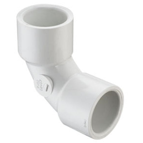 Sweep Elbow, 2-1/2 Socket White PVC Schedule 40 90 Degree Standard Short"