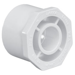 Reducing Bushing, 1-1/2 x 1/2 Spigot x Slip White PVC Schedule 40"
