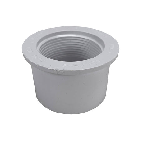 Reducing Bushing, 2 x 1-1/2 Spigot x FPT White PVC Schedule 40"