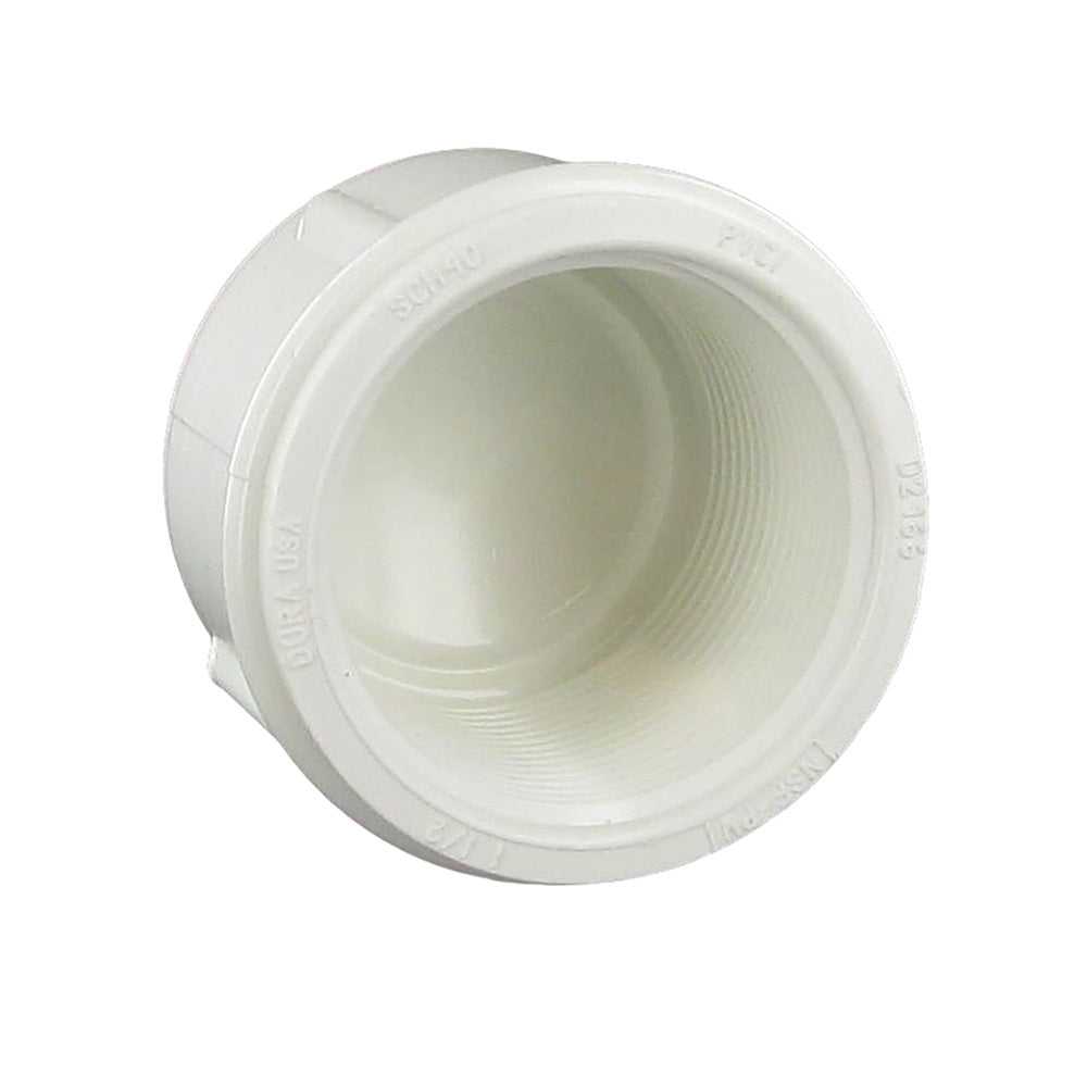 Cap, 1-1/2 FPT White PVC Schedule 40"