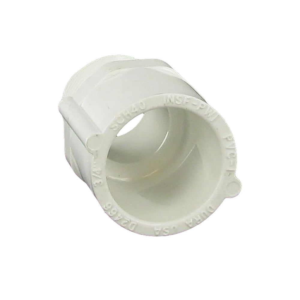 Adapter, 3/4 MPT x Slip White PVC Schedule 40"