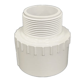 Reducing Adapter, 1-1/2 x 2 MPT x Slip White PVC Schedule 40"
