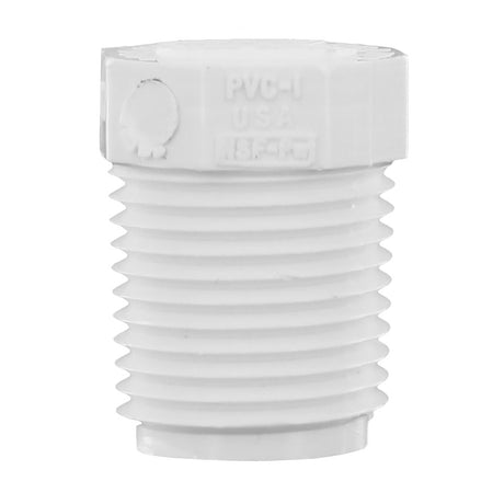 Plug, 1/2 MPT White PVC Schedule 40"