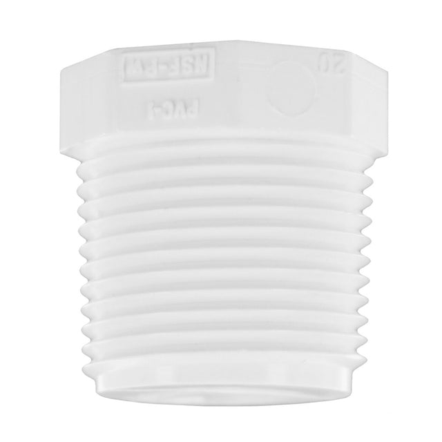 Plug, 3/4 MPT White PVC Schedule 40"