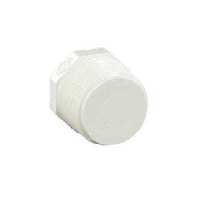Plug, 1 MPT White PVC Schedule 40"