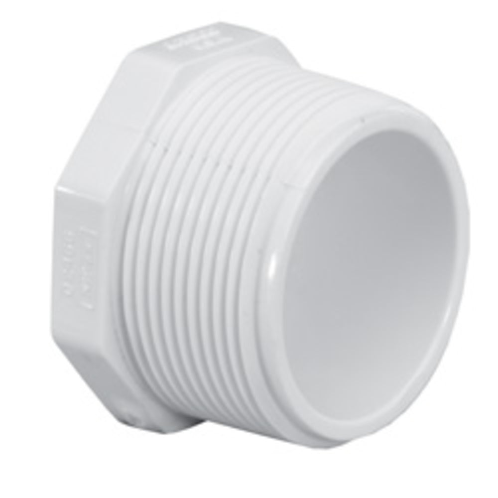 Plug, 1-1/2 MPT White PVC Schedule 40"