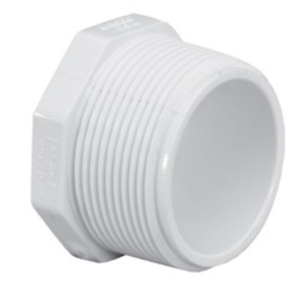 Plug, 2 MPT White PVC Schedule 40"