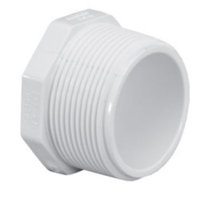 Plug, 2 MPT White PVC Schedule 40"