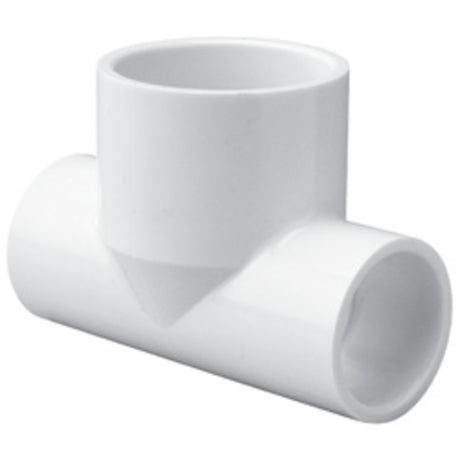Bullhead Tee, 1-1/2 x 1-1/2" x 2" Slip White PVC Schedule 40"