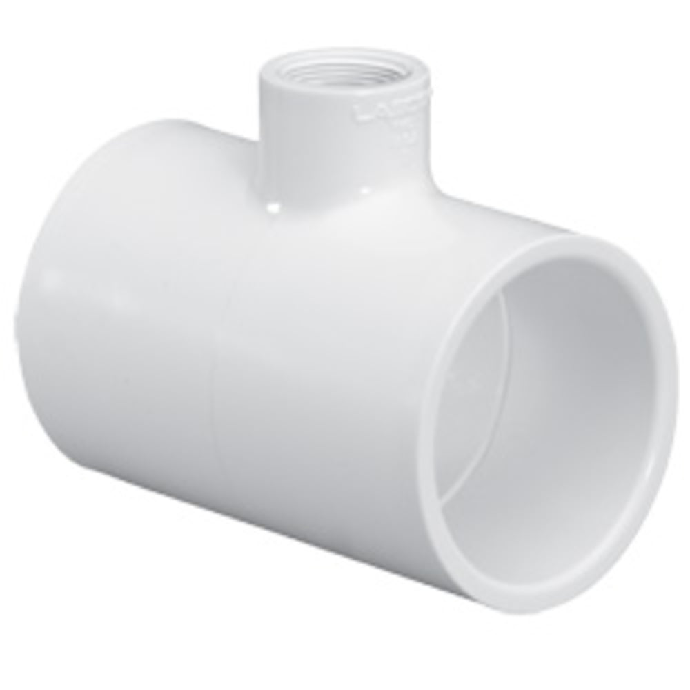 Reducing Tee, 2-1/2 x 2-1/2 x 2 Socket White PVC Schedule 40"