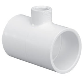 Reducing Tee, 2-1/2 x 2-1/2 x 2 Socket White PVC Schedule 40"