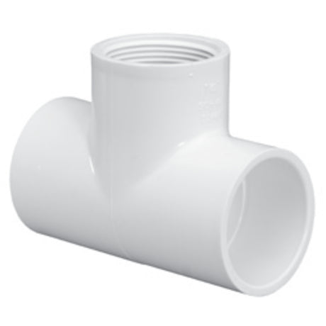 Tee, 1-1/2 Slip x Slip x FPT White PVC Schedule 40"