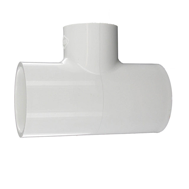 Reducing Tee, 1-1/2 x 1 Slip x Slip x FPT White PVC Schedule 40"