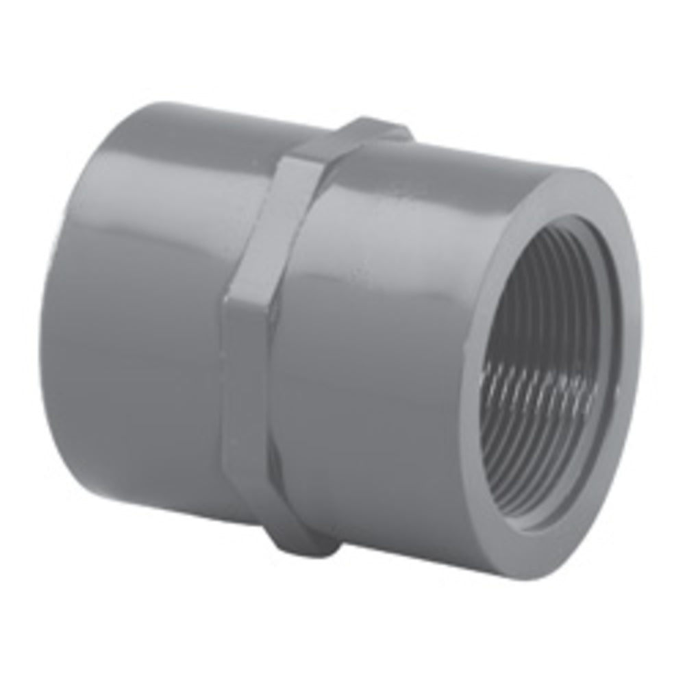 Adapter, 1-1/2 Slip x FPT Gray PVC Schedule 80"