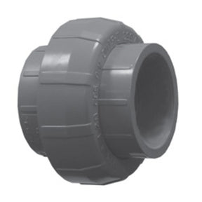 Union, 1-1/2 Slip Gray PVC Schedule 80 O-Ring Type"