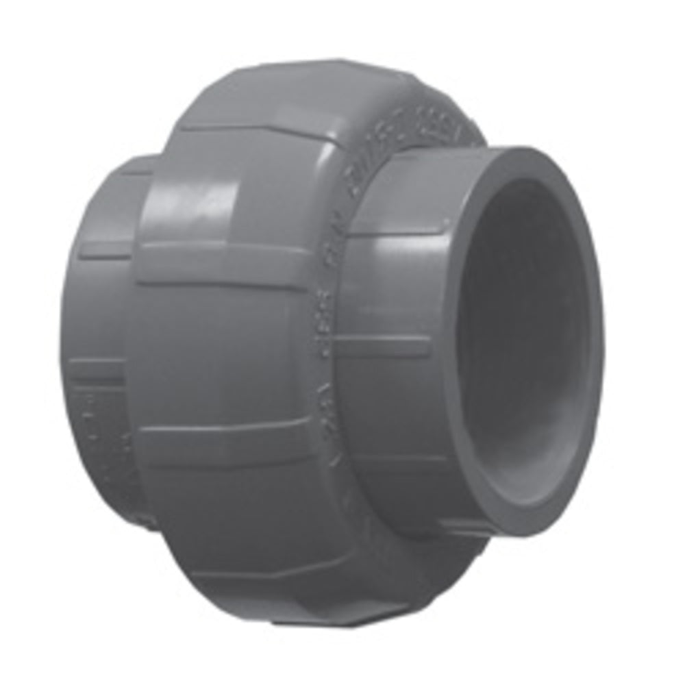 Union, 2 Slip Gray PVC Schedule 80 O-Ring Type"