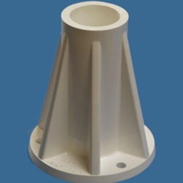 Saftron 6 In Surface Mt Base 1.90 Od White | SB-F-W
