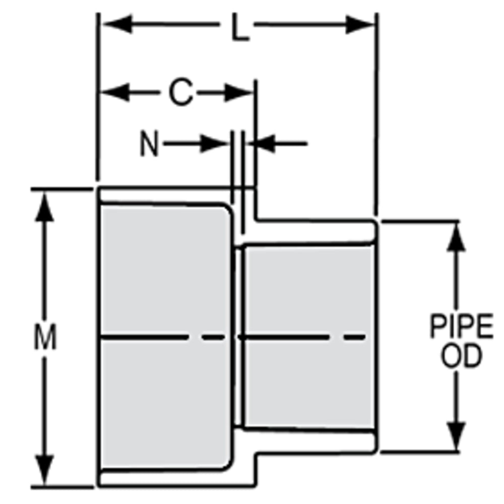 Extender, 1-1/2 PVC Schedule 40"