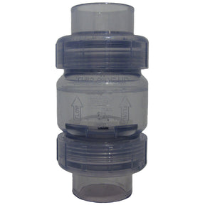 2 Clear PVC Spring Check Valve With ï¿½ Lb Spring (S X S) | S1780C20"