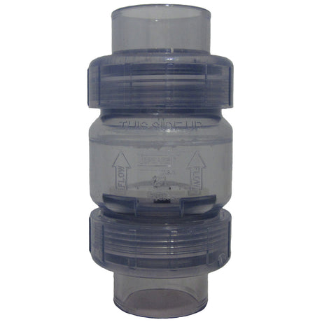 2 Clear PVC Spring Check Valve With ï¿½ Lb Spring (S X S) | S1780C20"