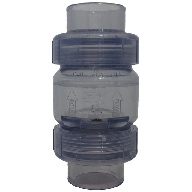 2 Clear PVC Spring Check Valve With ï¿½ Lb Spring (S X S) | S1780C20"