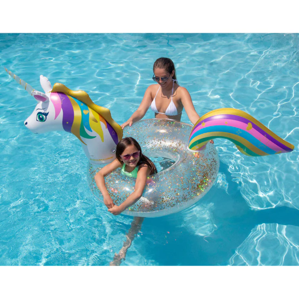 Swimline 68/36.5"/26" Led Unicorn Glitter Ring | 90387" 2
