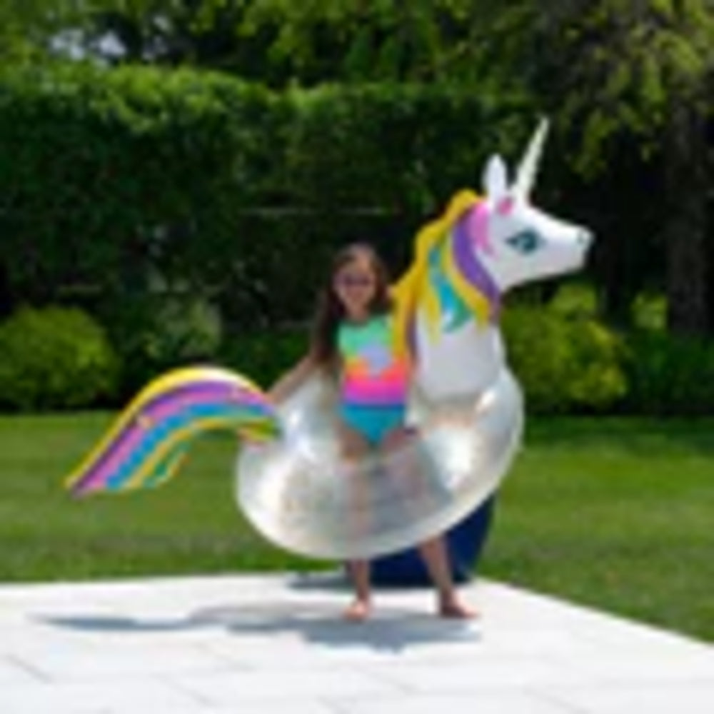 Swimline 68/36.5"/26" Led Unicorn Glitter Ring | 90387" 3