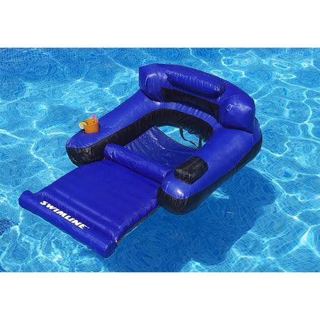 Swimline Fabric Covered Floating Pool Lounger, Blue/Black | 9047
