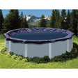 Swimline Deluxe 28' Round Above Ground Winter Pool Cover, 4' Overlap, Blue/Black, 8 Year Warranty | PCO832
