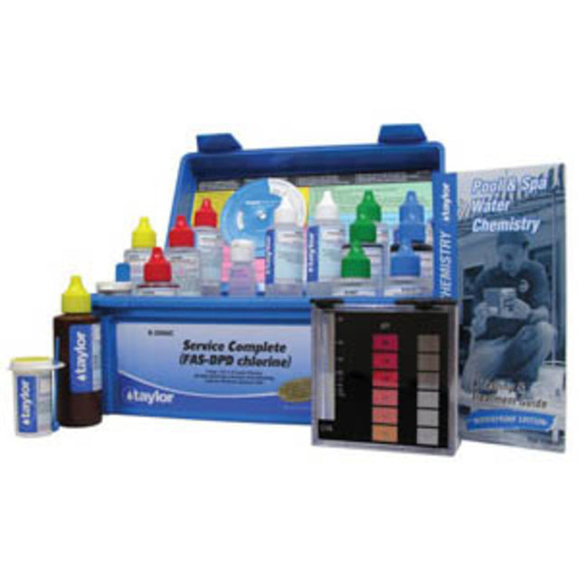 Taylor Service Complete Kit, Chlorine, Ph, Aklalinity, Hardness, CYA, 8-Pack , 2 OZ | K-2006C-8