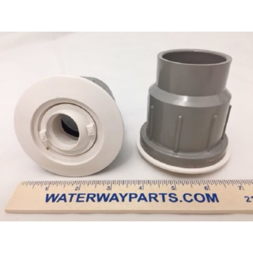 Waterway Fiberglass Wall Fitting with Eyeball, Deep Socket, Adapter - HA Version, White | 400-8310